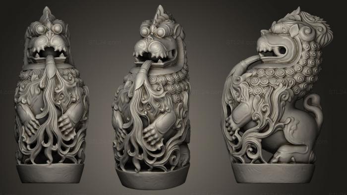 Статуэтки грифоны и драконы (Статуя дракона, STKG_0033) 3D модель для ЧПУ станка